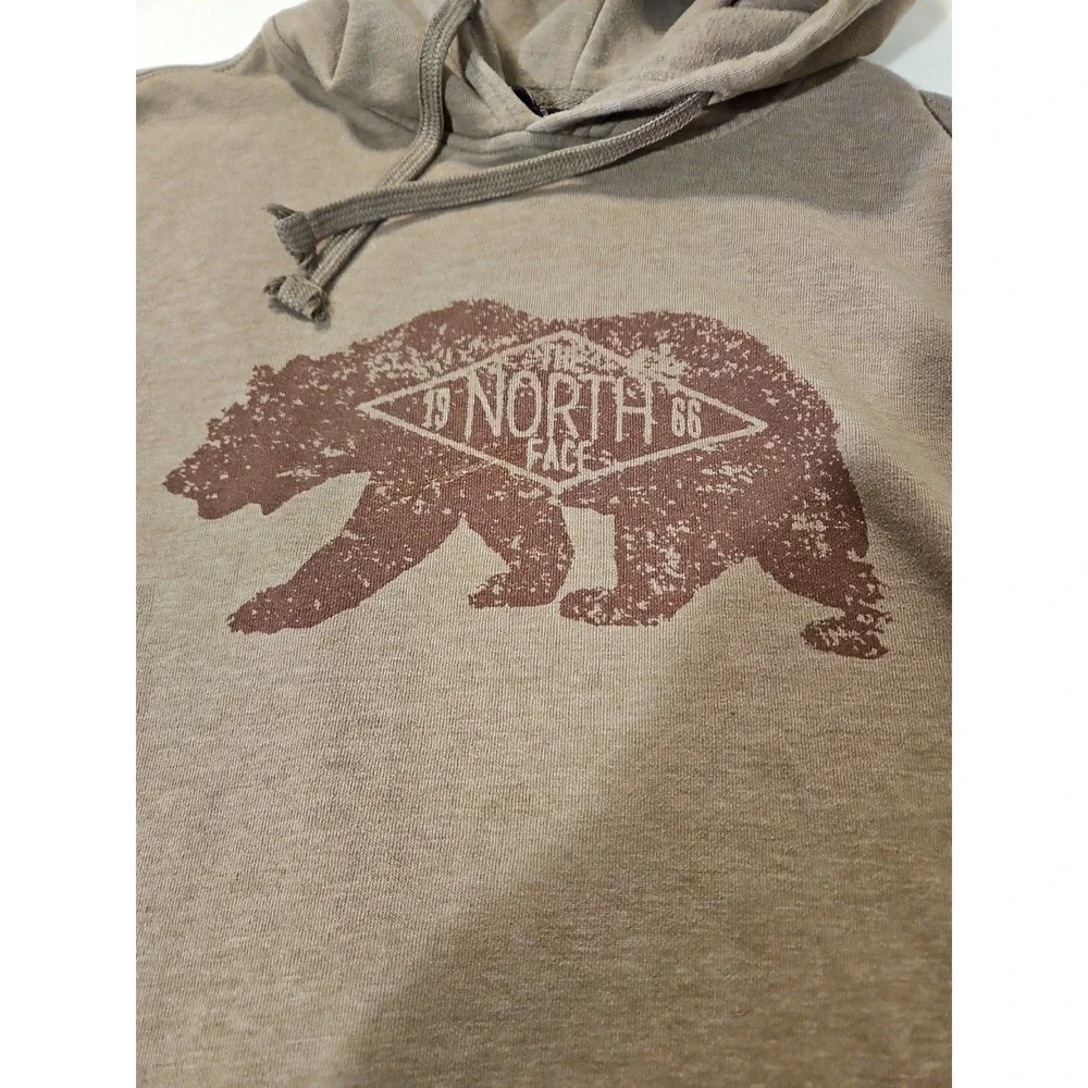 The North Face Pullover Hoodie‎ Mens Size XL Bear Graphic Sweatshirt Brown